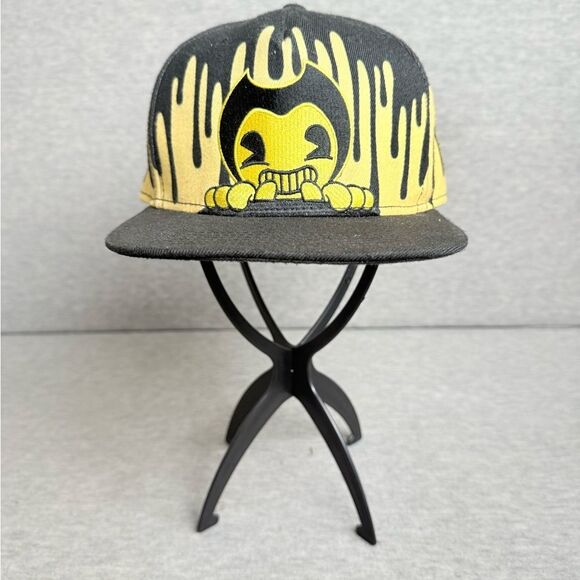 Bendy And The Ink Machine Snapback Hat Mens One Size Black Yellow Adjustable Cap - Picture 1 of 8